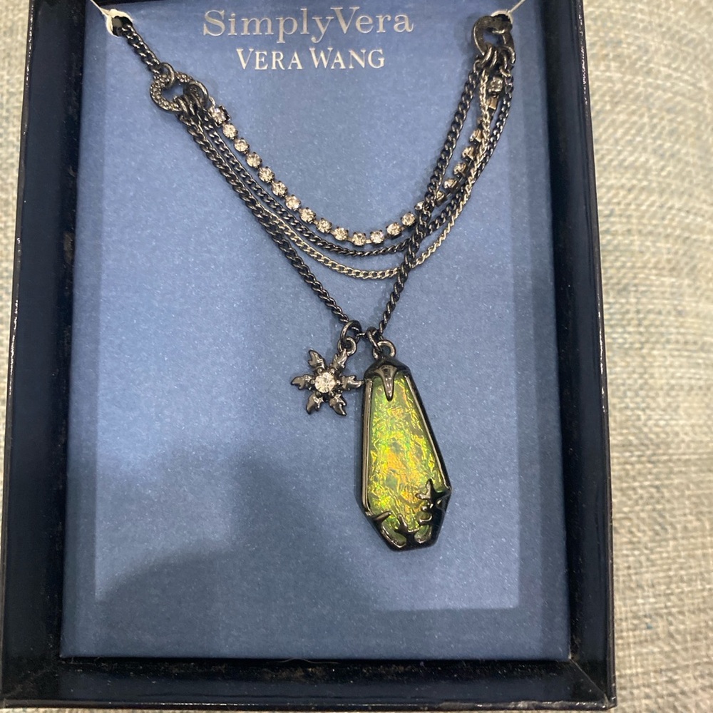 Simply Vera Vera Wang Silver and Green Necklace